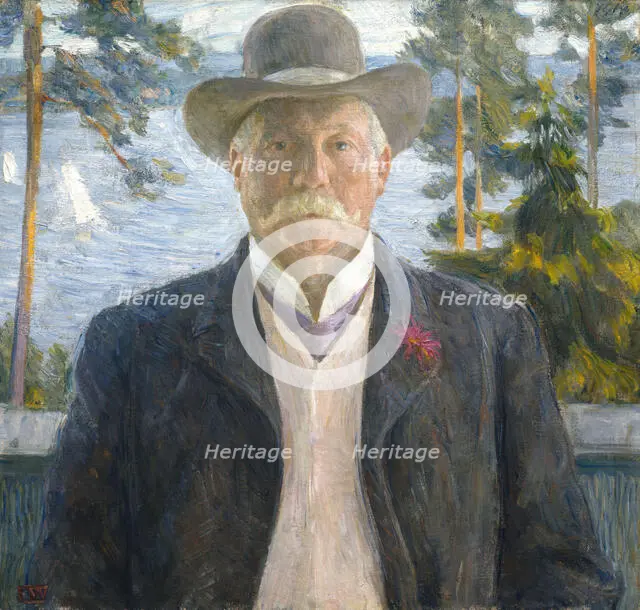 Portrait of the Composer Thorvald Lammers, probably 1906. Creator: Erik Werenskiold.