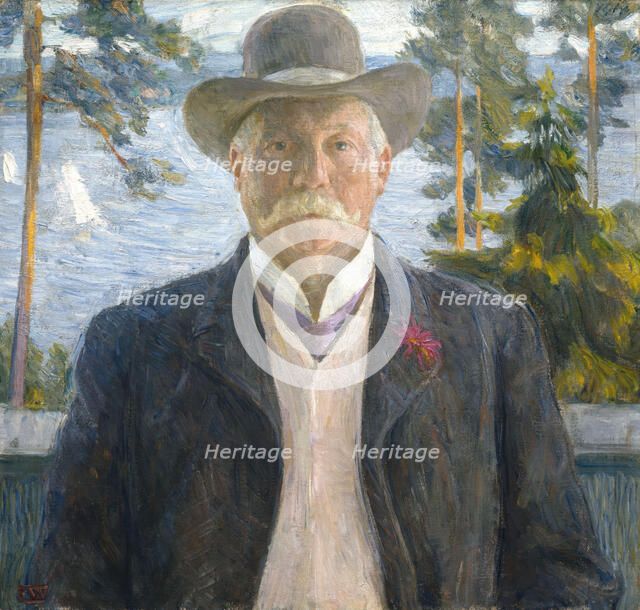 Portrait of the Composer Thorvald Lammers, probably 1906. Creator: Erik Werenskiold.