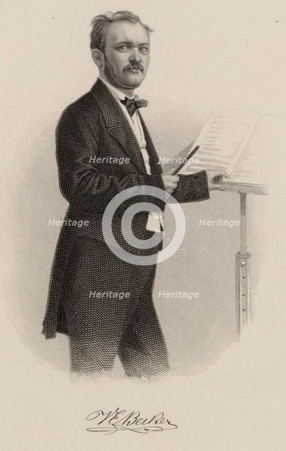 Portrait of the composer Valentin Eduard Becker (1814-1890), 1860.