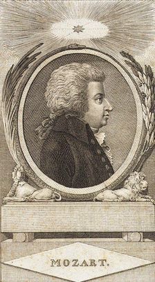 Portrait of the composer Wolfgang Amadeus Mozart (1756-1791), c. 1790