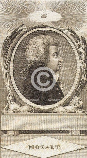 Portrait of the composer Wolfgang Amadeus Mozart (1756-1791), c. 1790.