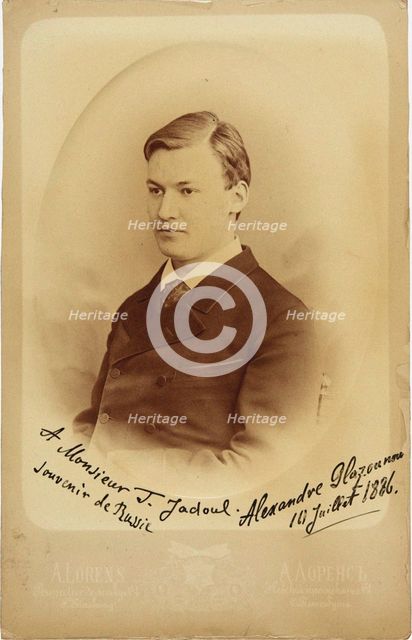 Portrait of the Composerr Alexander Glazunov (1865-1936), 1886. Creator: Photo studio Alfred Lorens, Petersburg  .