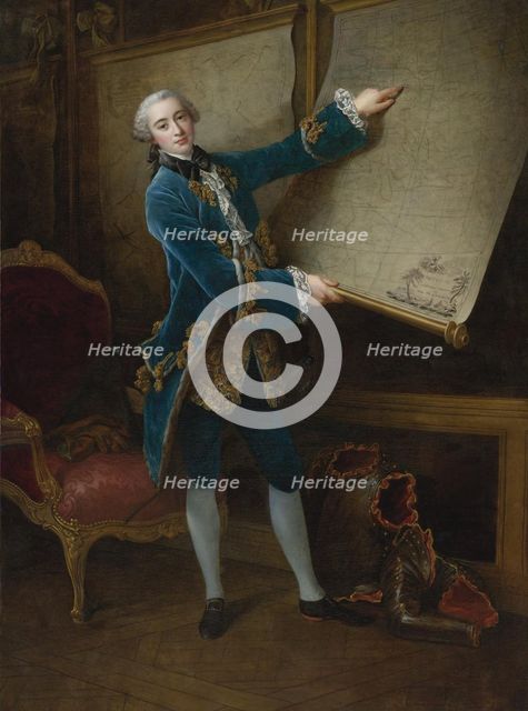 Portrait of the Comte de Vaudreuil (1740-1817). Artist: Drouais, François-Hubert (1727-1775)