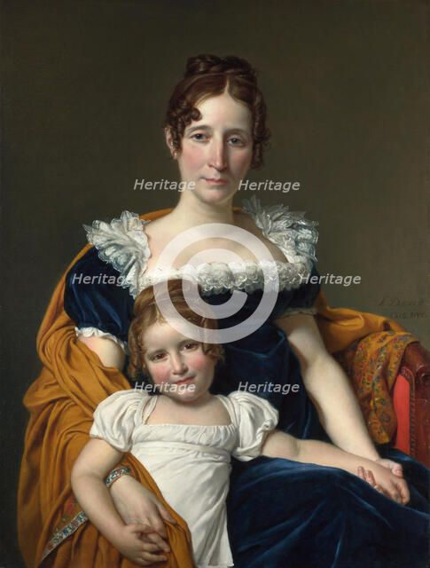 Portrait of the Comtesse Vilain XIIII and her Daughter, 1816. Artist: David, Jacques Louis (1748-1825)