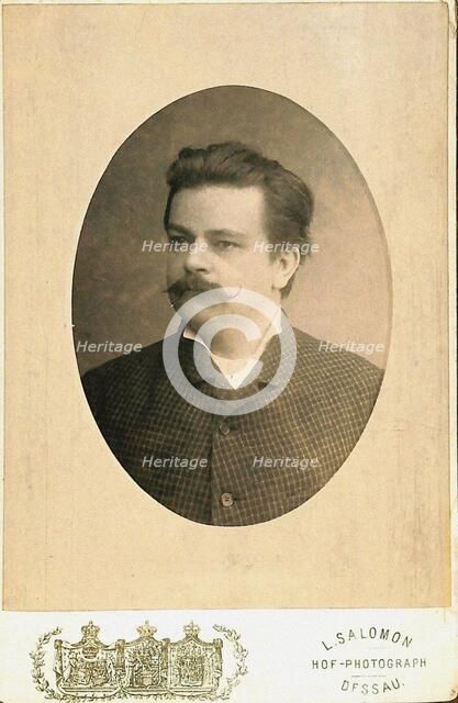 Portrait of the conductor and composer August Klughardt (1847-1902), c. 1890. Creator: Photo studio L. Salomon, Dessau  .