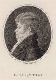 Portrait of the conductor and composer Gaspare Spontini (1774-1851), 1813. Creator: Riedel, Carl Traugott (1769-c. 1832)