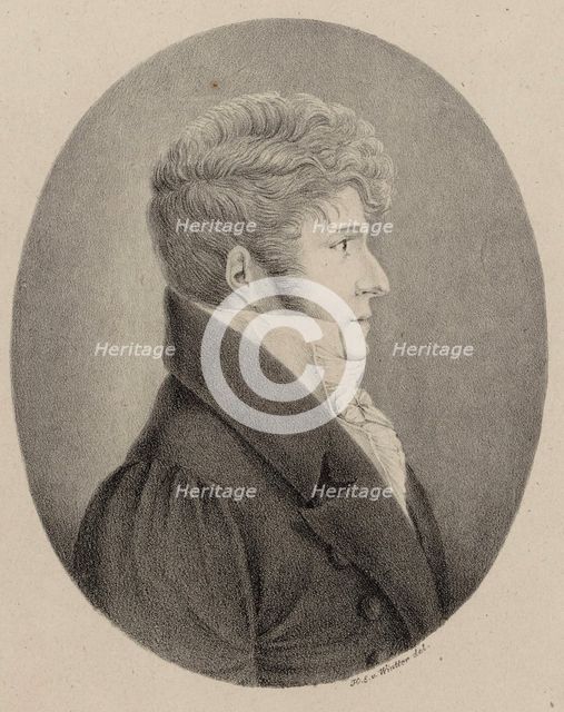 Portrait of the conductor and composer Gaspare Spontini (1774-1851), 1819. Creator: Winter, Heinrich Eduard von (1788-1825).