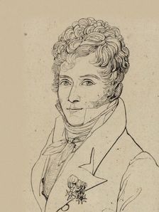 Portrait of the conductor and composer Gaspare Spontini (1774-1851), 1821. Creator: Vincent, Antoine-Paul (active first Half of 19th cen.)
