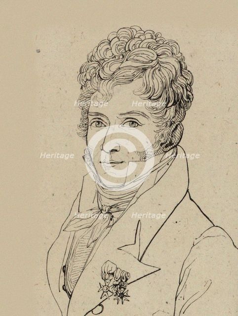 Portrait of the conductor and composer Gaspare Spontini (1774-1851), 1821. Creator: Vincent, Antoine-Paul (active first Half of 19th cen.).