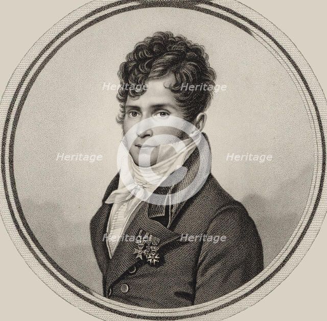 Portrait of the conductor and composer Gaspare Spontini (1774-1851), 1821. Creator: Bourgeois de la Richardière, Antoine-Achille (1777-1838).