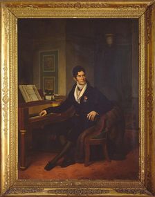 Portrait of the conductor and composer Gaspare Spontini (1774-1851), 1825. Creator: Hersent, Louis (1777-1860)