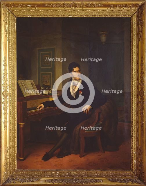 Portrait of the conductor and composer Gaspare Spontini (1774-1851), 1825. Creator: Hersent, Louis (1777-1860).