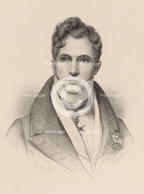 Portrait of the conductor and composer Gaspare Spontini (1774-1851). Creator: Massard, Léopold (1812-1889).