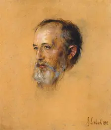 Portrait of the conductor and composer Hermann Levi (1839-1900), 1898. Creator: Lenbach, Franz, von (1836-1904)