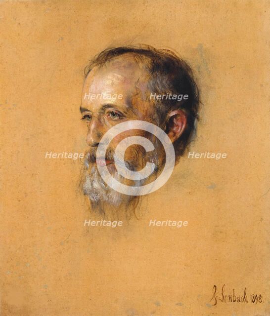 Portrait of the conductor and composer Hermann Levi (1839-1900), 1898. Creator: Lenbach, Franz, von (1836-1904).