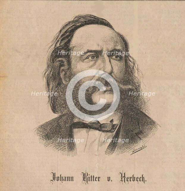 Portrait of the conductor and composer Johann von Herbeck (1831-1877), 1877. Creator: Dombi, A. (active 1870s).