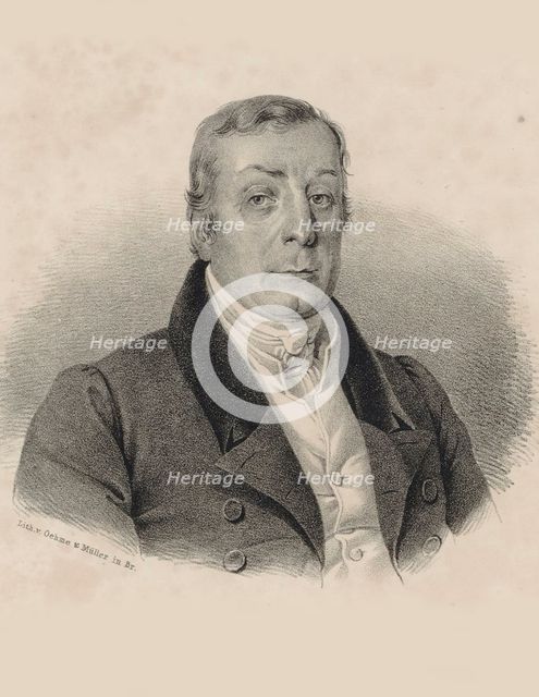 Portrait of the conductor and composer Joseph Weigl (1766-1846) , c. 1830. Creator: Oehme, Franz (1812-1848).