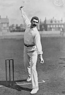 Portrait of the cricketer Tom Richardson, 1896. Creator: Hawkins & Co
