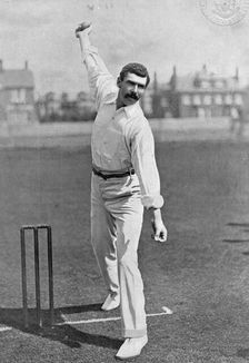 Portrait of the cricketer Tom Richardson, 1896. Creator: Hawkins & Co