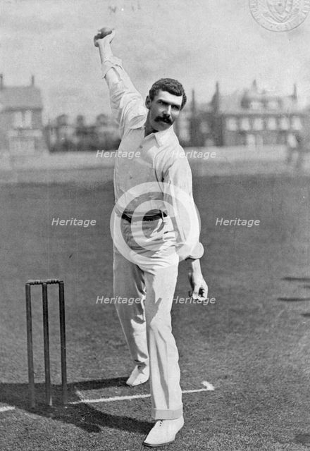 Portrait of the cricketer Tom Richardson, 1896. Creator: Hawkins & Co.