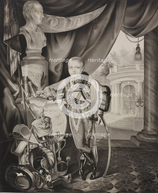 Portrait of the Crown prince Alexander Nikolayevich (1818-1881), 1827. Creator: Hampeln, Carl, von (1794-after 1880).