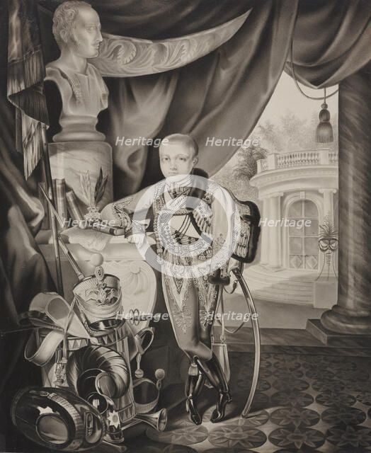 Portrait of the Crown prince Alexander Nikolayevich (1818-1881), 1827. Creator: Hampeln, Carl, von (1794-after 1880).