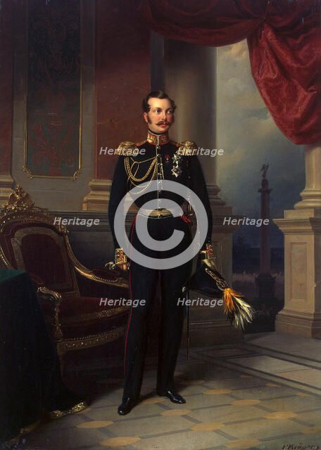 'Portrait of the Crown prince Alexander Nikolayevich', (1818-1881), c1840. Creator: Franz Kruger.
