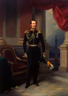 Portrait of the Crown prince Alexander Nikolayevich (1818-1881), c1840. Creator: Franz Kruger