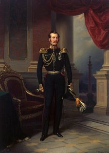 Portrait of the Crown prince Alexander Nikolayevich (1818-1881), c1840. Creator: Franz Kruger