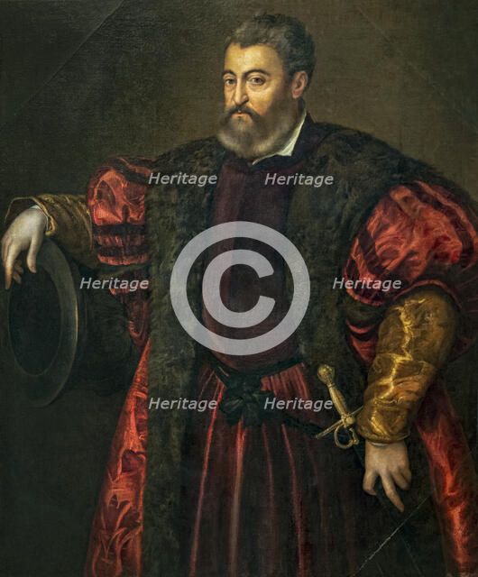 Portrait of the Duke Alfonso I d'Este (1476-1534), 1530-1534. Creator: Titian (1488-1576).