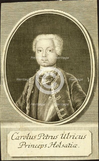 Portrait of the Duke Karl Peter Ulrich of Holstein-Gottorp (1728-1762), 1734. Creator: Fritzsch, Christian Friedrich (ca. 1719-before 1774).
