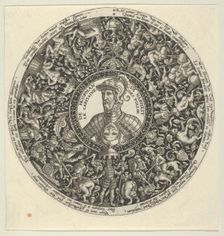 Portrait of the Duke of Alva, from a Series of Tazza Designs, ca. 1588. Creator: Theodor de Bry