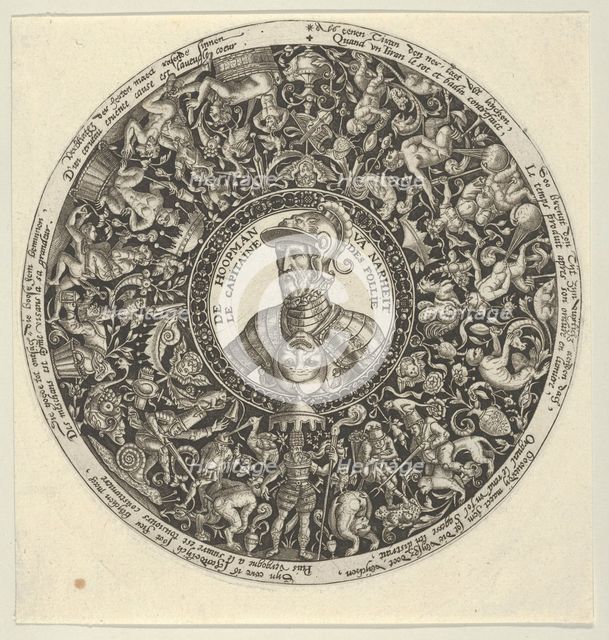 Portrait of the Duke of Alva, from a Series of Tazza Designs, ca. 1588. Creator: Theodor de Bry.
