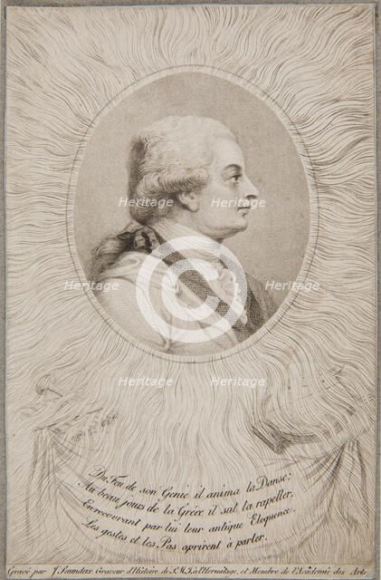 Portrait of the dancer and choreographer Jean Georges Noverre (1727-1810), 1810. Creator: Saunders, Joseph (active Early 19th cen.).