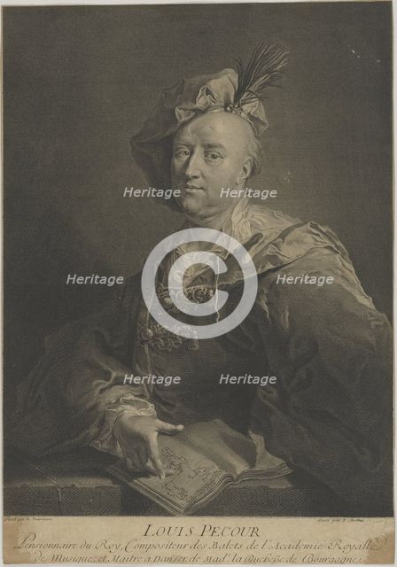 Portrait of the dancer and choreographer Louis Pécour (1653-1729) , ca 1720. Creator: Chereau, François (1680-1729).