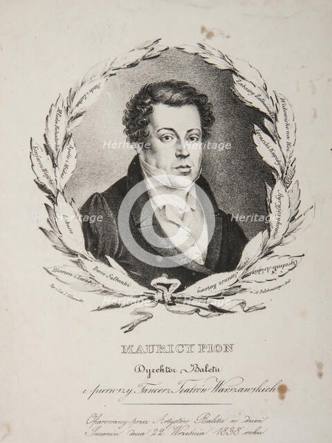Portrait of the dancer and choreographer Maurice Pion (1801-1869). Creator: Glowacki, Jozef Hilary (1779-1858).
