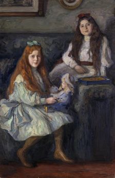 Portrait of the Daughters of the Manufacturer Vysotsky, 1905. Creator: Leonid Pasternak
