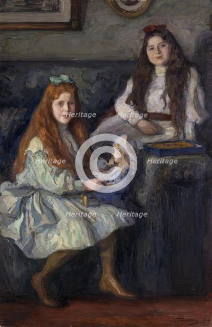 Portrait of the Daughters of the Manufacturer Vysotsky, 1905. Creator: Leonid Pasternak.