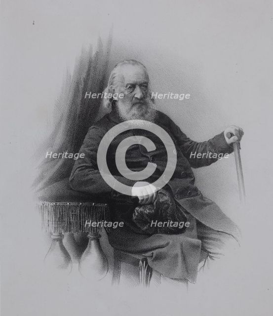 Portrait of the Decembrist count Sergey Volkonsky (1788-1865), 1860s.