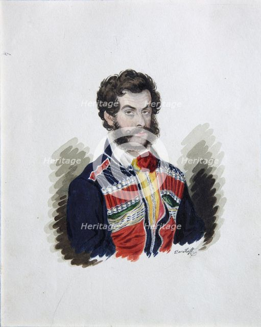 Portrait of the Decembrist Count Zakhar Chernyshov (1796-1862), 1830s. Artist: Dorokhov, Rufim Ivanovich (active c. 1830s)