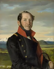 Portrait of the Decembrist N.I. Lorer, 1841. Creator: Robert Schwede