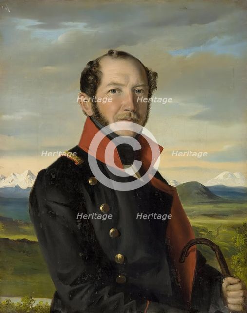 Portrait of the Decembrist N.I. Lorer, 1841. Creator: Robert Schwede.