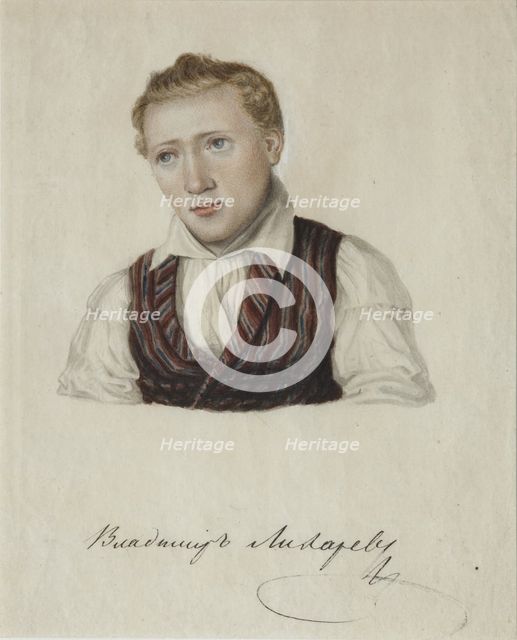 Portrait of the Decembrist Vladimir Nikolayevich Likharev (1803-1840), 1828. Artist: Bestuzhev, Nikolai Alexandrovich (1791-1855)