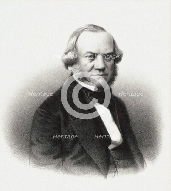 Portrait of the Director of the Imperial Theaters Alexander Mikhaylovich Gedeonov, 1858. Creator: Baryshev, M. (active Mid of the 19th cen.).