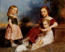 Portrait of the Downer Children, 1850. Creator: Peter Frederick Rothermel
