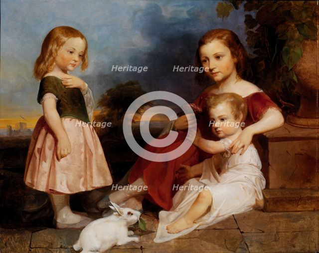 Portrait of the Downer Children, 1850. Creator: Peter Frederick Rothermel.