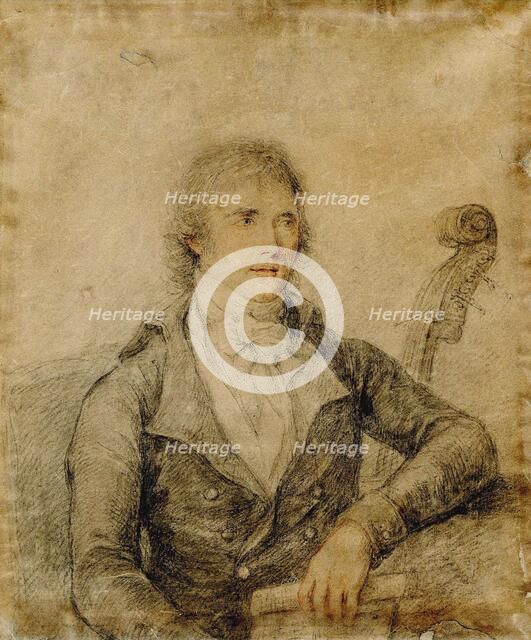 Portrait of the double bassist and composer Domenico Dragonetti (1763-1846). Creator: Bartolozzi, Francesco (1728-1813).