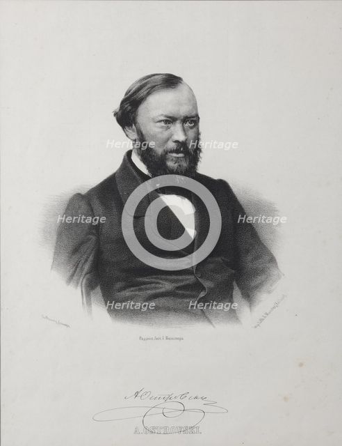 Portrait of the Dramatist Alexander Nikolayevich Ostrovsky (1823-1886), 1860s.