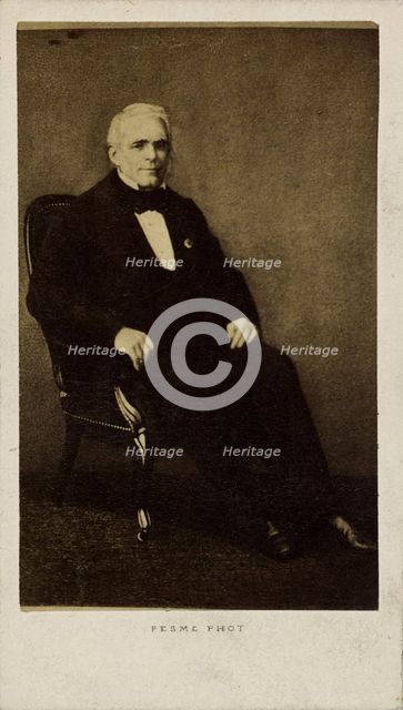 Portrait of the dramatist and librettist Eugène Scribe (1791-1861) , 1860-1861. Creator: Photo studio Paul Émile Pesme.