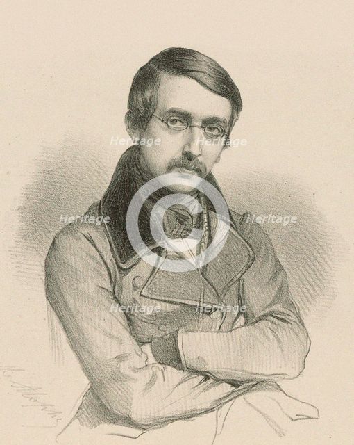 Portrait of the dramatist Auguste Anicet-Bourgeois (1806-1870). Creator: Alophe, Marie-Alexandre Menut (1812-1883).